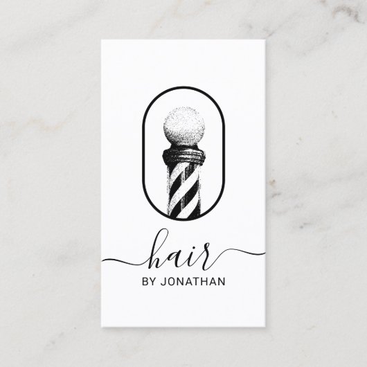 Barber Pole Minimalist Hair Stylist Haarsalon Visitekaartje (Voorkant)