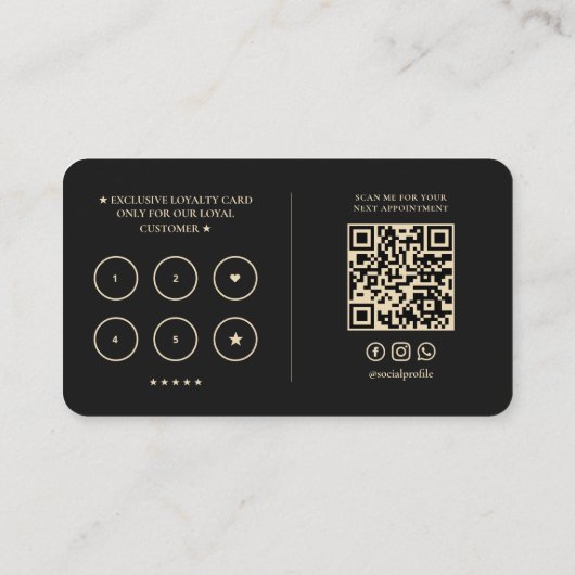 Barber Pole Moderne Barbershop Elegant Zwart Loyal Visitekaartje (Achterkant)