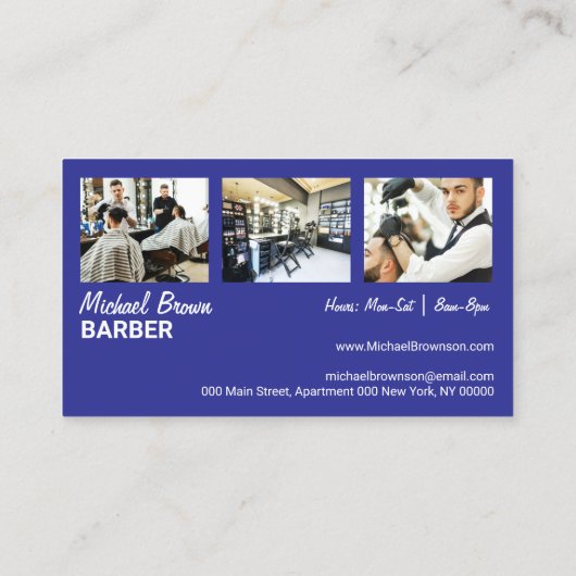 Barber Pole moderne logo aangepaste fotomarine Visitekaartje (Achterkant)