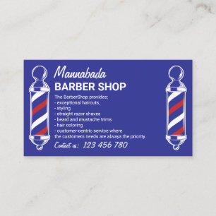 Barber Pole moderne logo aangepaste fotomarine Visitekaartje