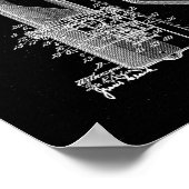 Barber Pole Poster Patent Illustraties zwart (Hoek)