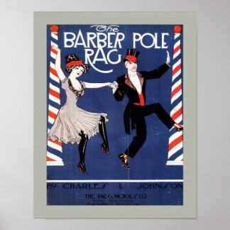 BARBER POLE RAG blad Music Hoesje Kopiëren Poster