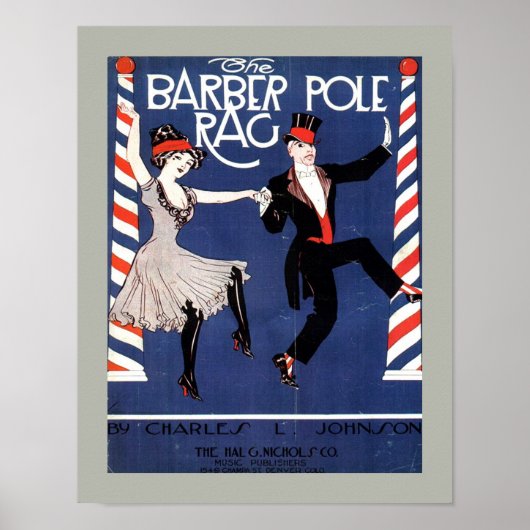 BARBER POLE RAG  blad Music Hoesje Kopiëren Poster (Voorkant)