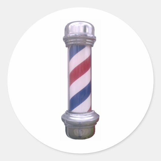 Barber Pole Ronde Sticker (Voorkant)