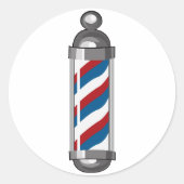 Barber Pole Ronde Sticker (Voorkant)