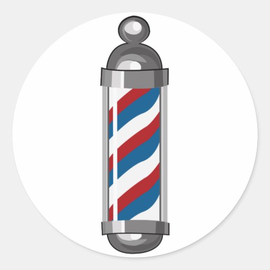 Barber Pole Ronde Sticker (Voorkant)