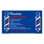Barber Pole Salon Blue Navy Magnetisch Visitekaartje (Voorkant)