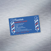 Barber Pole Salon Blue Navy Magnetisch Visitekaartje (Voorbeeld)