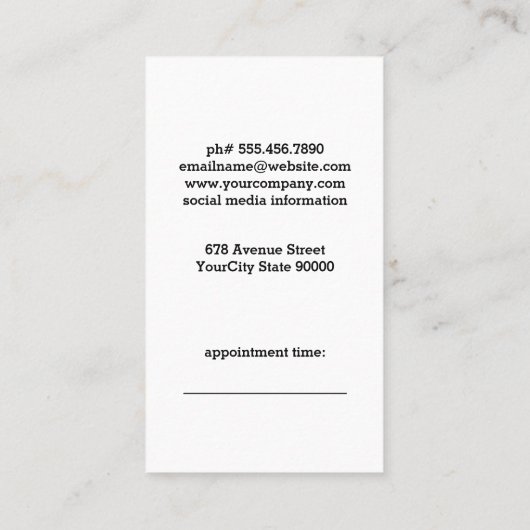 Barber Pole Snoep gestreept Afsprakenkaartje (Achterkant)