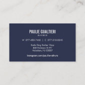 Barber Pole / Straight Razor / Extra Thick Visitekaartje (Achterkant)