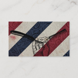 Barber Pole / Straight Razor Visitekaartje