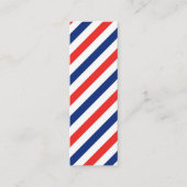 Barber Pole Stripes Blue Red Classic Mini Visitekaartje (Voorkant)