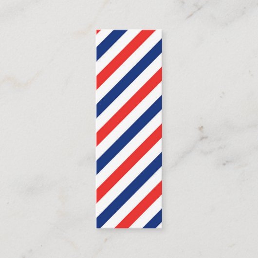 Barber Pole Stripes Blue Red Classic Mini Visitekaartje (Voorkant)
