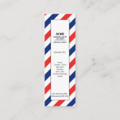 Barber Pole Stripes Blue Red Classic Mini Visitekaartje (Achterkant)