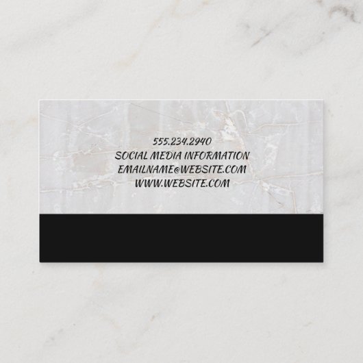 Barber Pole | Witte marmer Visitekaartje (Achterkant)