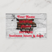 Barber Poles en Brick Wall Background op een Visitekaartje (Achterkant)