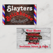 Barber Poles en Brick Wall Background op een Visitekaartje (Voorkant / Achterkant)