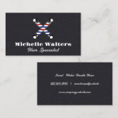 Barber Poles Logo | Ledertextiel Visitekaartje (Voorkant / Achterkant)