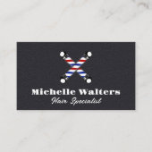 Barber Poles Logo | Ledertextiel Visitekaartje (Voorkant)