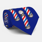 Barber Poles op blauw Stropdas (Opgerold)