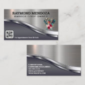 Barber Pool en Gereedschap / Bloemen Logo Visitekaartje (Voorkant / Achterkant)