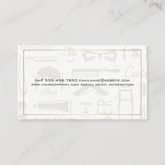 Barber Pool en gereedschap | Patroon Visitekaartje (Achterkant)