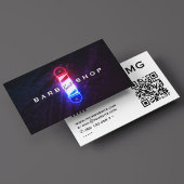 Barber Pool Rood Wit Blauw Glow Barbershop Retro Visitekaartje
