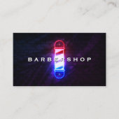 Barber Pool Rood Wit Blauw Glow Barbershop Retro Visitekaartje (Voorkant)