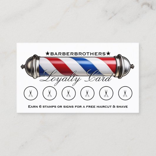 Barber Pool Rood Wit Blauw Schaar Loyaliteit Visitekaartje (Achterkant)
