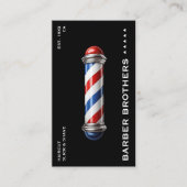 Barber Pool Zwart Rood Wit Blauw Barbershop Visitekaartje (Voorkant)