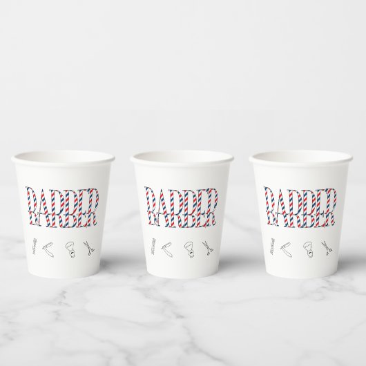 Barber Porcelain Plate Papieren Bekers (Multi)