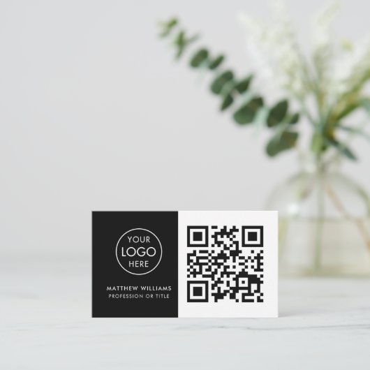 Barber Professional QR Code Logo Modern Visitekaartje (Staand voorkant)