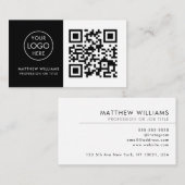 Barber Professional QR Code Logo Modern Visitekaartje (Voorkant / Achterkant)