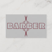 Barber professionele schutterscriptschaar grijs visitekaartje (Voorkant)