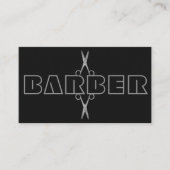 Barber professionele zilveren scriptschaar zwart visitekaartje (Voorkant)
