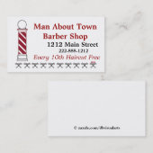 Barber Punch Kaart Customer Loyalty Visitekaartje (Voorkant / Achterkant)