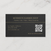 Barber QR Code Black Gold Professional Visitekaartje (Achterkant)