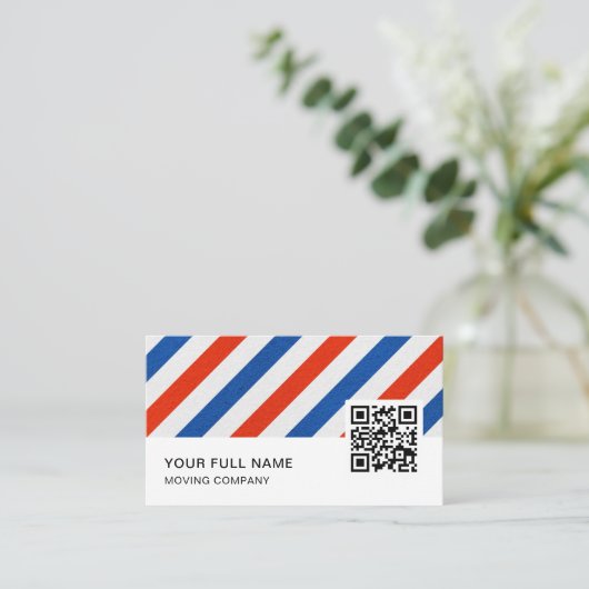 Barber QR Code Logo Social Media Visitekaartje (Staand voorkant)