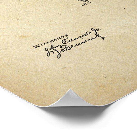 Barber Razor Antiek Patent Poster Old LooK (Hoek)