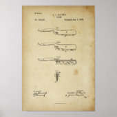Barber Razor Antiek Patent Poster Old LooK (Voorkant)