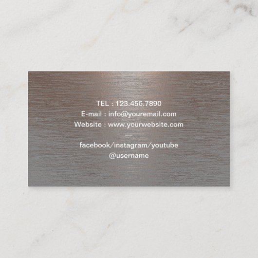 Barber Razor en Roos Logo Cool Copper Barbershop Visitekaartje (Achterkant)