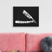 barber razor iconen canvas afdruk (Insitu (Woonkamer))