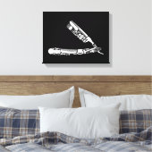 barber razor iconen canvas afdruk (Insitu (Slaapkamer))