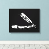barber razor iconen canvas afdruk (Insitu (Houten vloer))