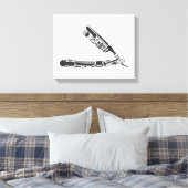barber razor iconen canvas afdruk (Insitu (Slaapkamer))
