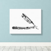 barber razor iconen canvas afdruk (Insitu (Houten vloer))