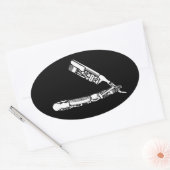 barber razor iconen ovale sticker (Envelop)