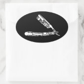 barber razor iconen ovale sticker (Tas)