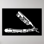 barber razor iconen poster (Voorkant)