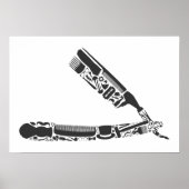 barber razor iconen poster (Voorkant)